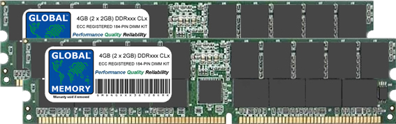 4GB (2 x 2GB) DDR 266/333/400MHz 184-PIN ECC REGISTERED DIMM (RDIMM) MEMORY RAM KIT FOR COMPAQ SERVERS/WORKSTATIONS (CHIPKILL)